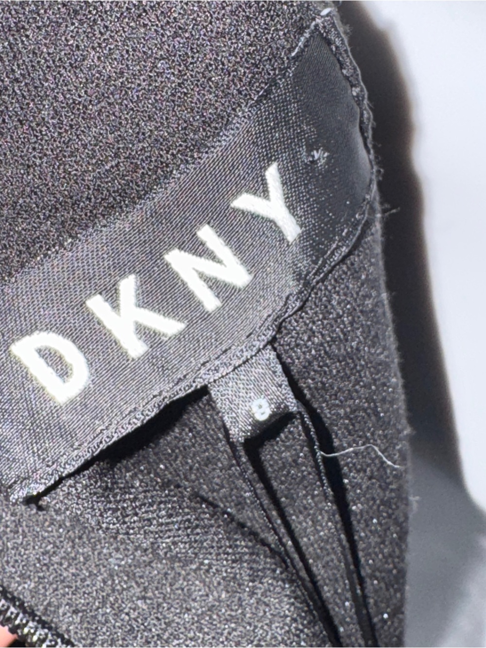 DKNY Sleeveless Fit & Flare Dress Black Faux Leather Hem Size 8 NWT - Picture 4 of 11